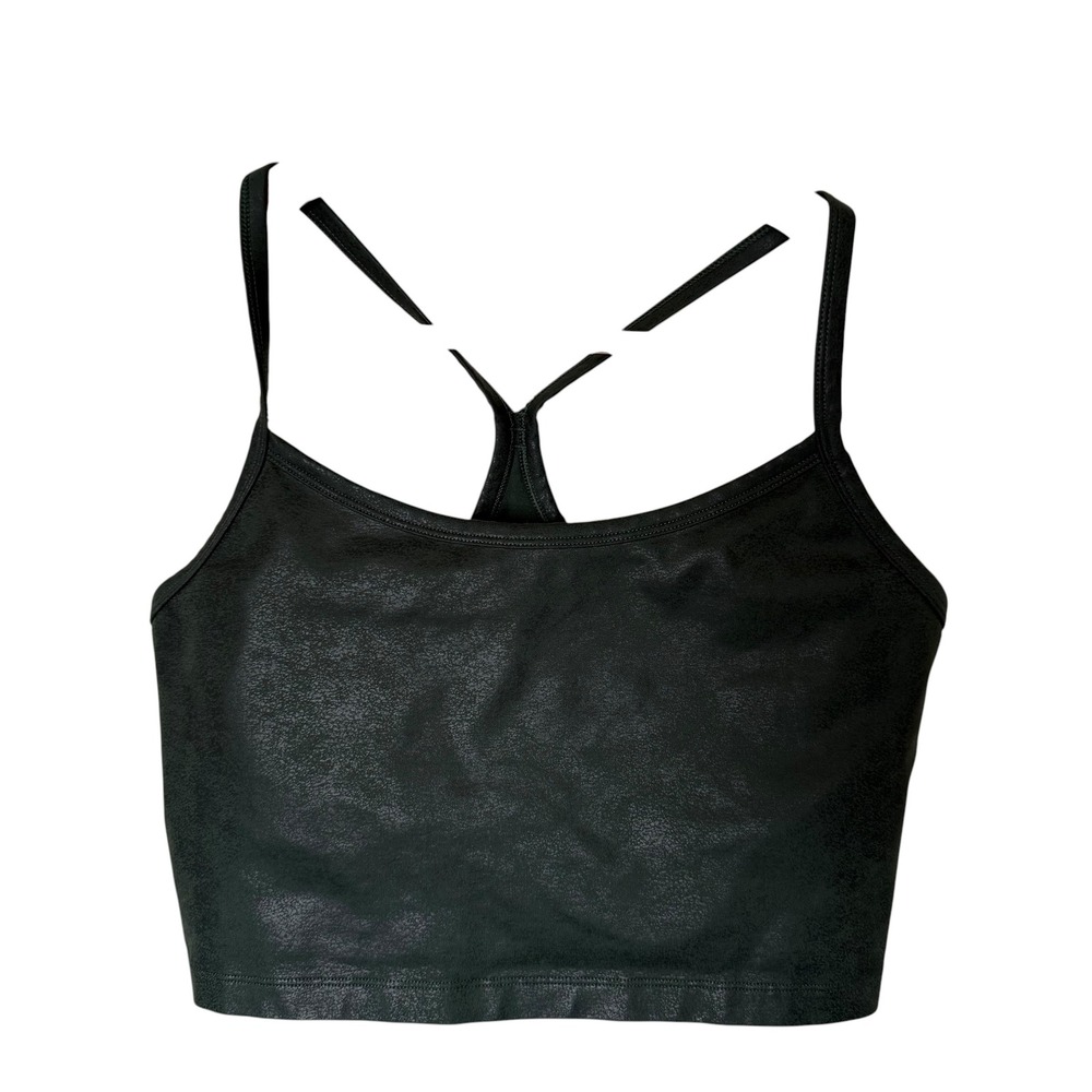 OFFLINE by Aerie Sports Bra Womens Large Green Excellent Crackle Metallic Top - Picture 1 of 7